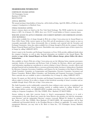 aetna 	2003 Financial Annual Report