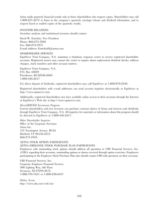 aetna 	2003 Financial Annual Report