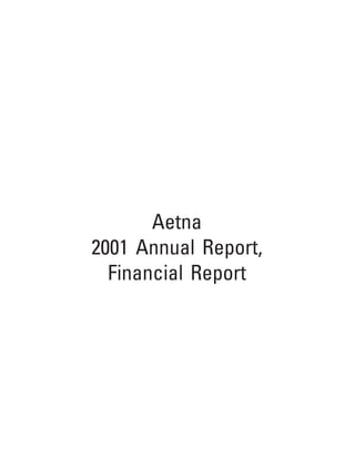 aetna 2001 Financial Annual Report
