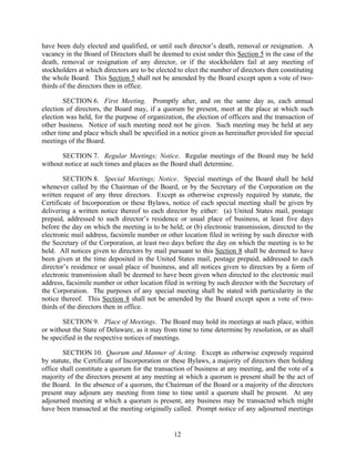 general dynamics Amended and Restated Bylaws