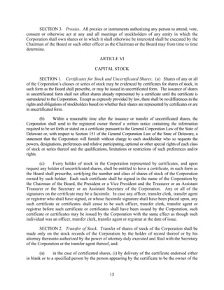 general dynamics Amended and Restated Bylaws