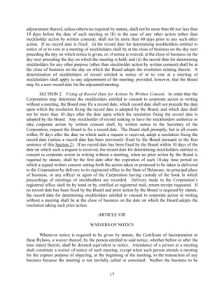 general dynamics Amended and Restated Bylaws