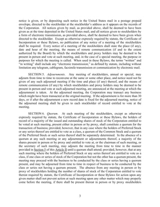 general dynamics Amended and Restated Bylaws