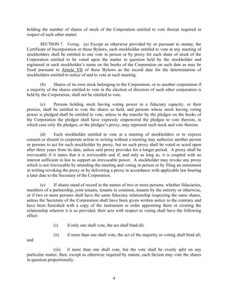 general dynamics Amended and Restated Bylaws