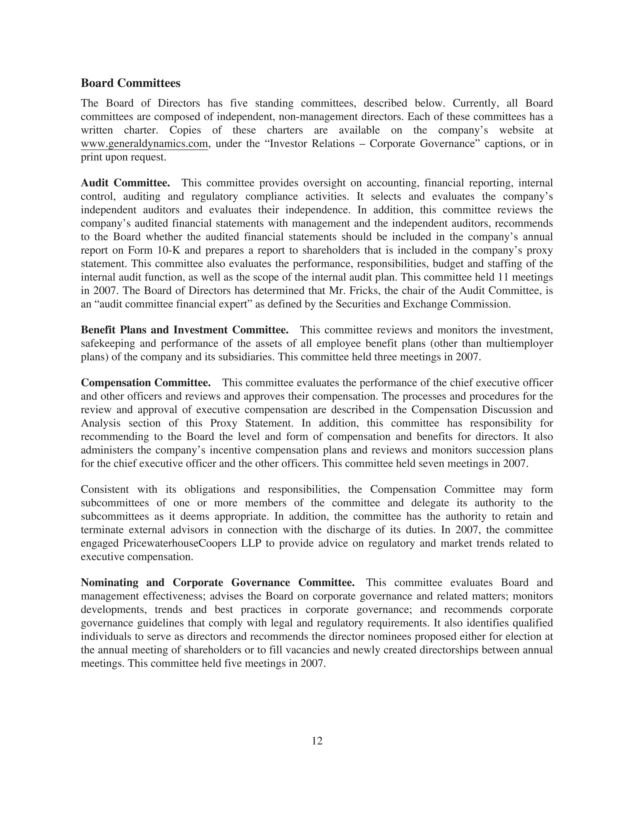 general dynamics 2008 Proxy Statement