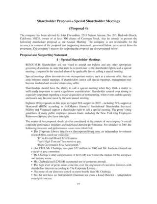 general dynamics 2008 Proxy Statement	 