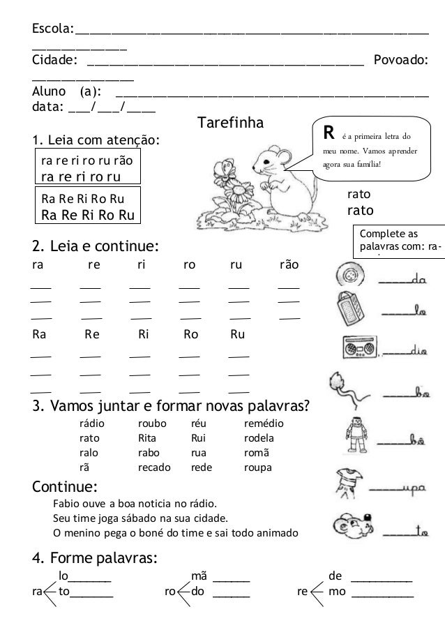 Apostila Com Atividades De Lingua Portuguesa 1º Ano Do Ensi Apostila Com Atividades De Lingua Portuguesa 1º Ano Do Ensi