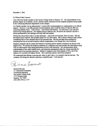 2000 Reference Letter San Jac College South