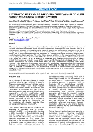 Example Self Reported Questionnaires A SYSTEMATIC REVIEW ON SELF-REPORTED QUESTIONNAIRES TO ASSESS ...