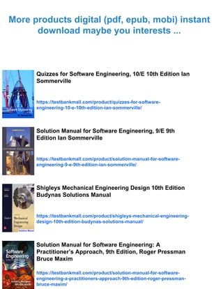 [PDF Download] Software Engineering 10th Edition Sommerville Solutions ...