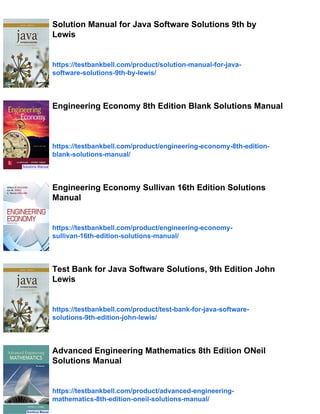 Software Engineering 10th Edition Sommerville Solutions Manual | PDF