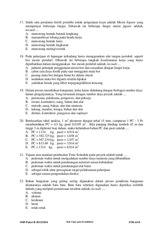 Contoh Soal Konstruksi Bangunan Galeri Belajar