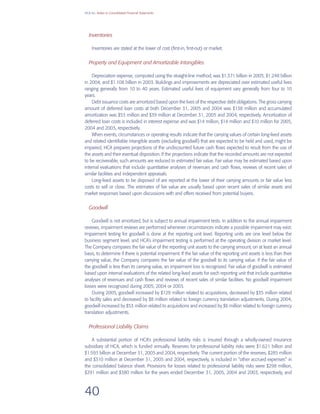 hca annual reports2005