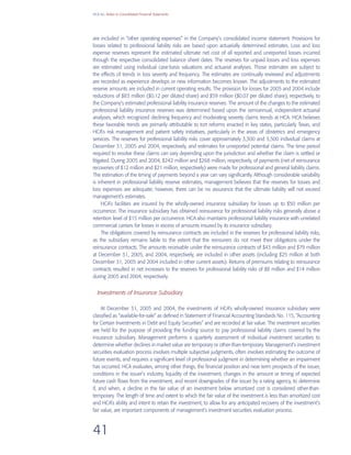 hca annual reports2005