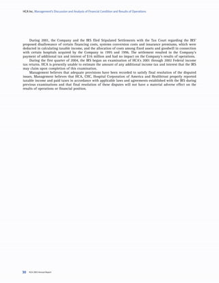 hca annual reports2003