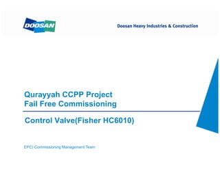 Qurayyah CCPP ProjectQurayyah CCPP Project
Fail Free Commissioning
Control Valve(Fisher HC6010)
EPC) Commissioning Management Team
 