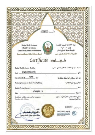 Fire Fighting Certificate