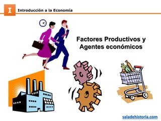 Introducción a la EconomíaI
saladehistoria.com
Factores Productivos y
Agentes económicos
 