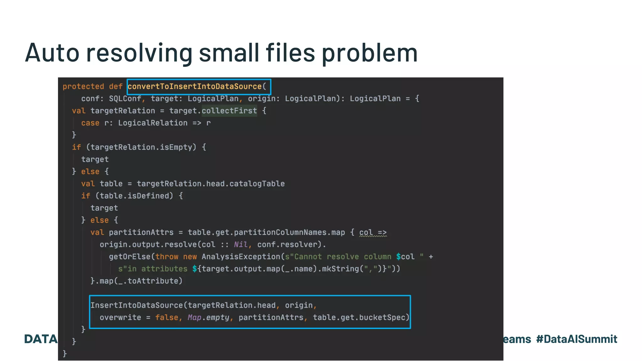 Auto resolving small files problem 