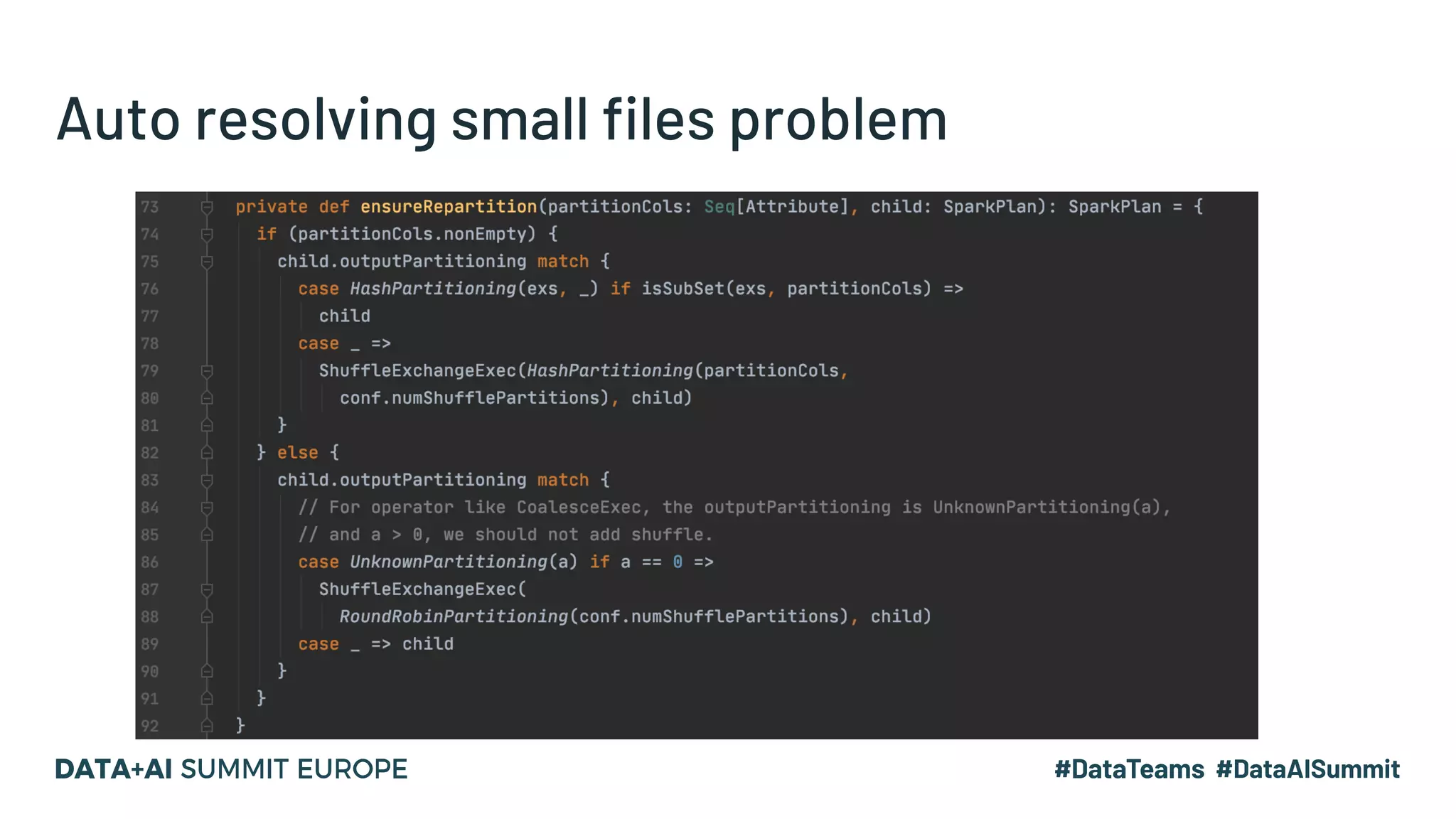 Auto resolving small files problem 