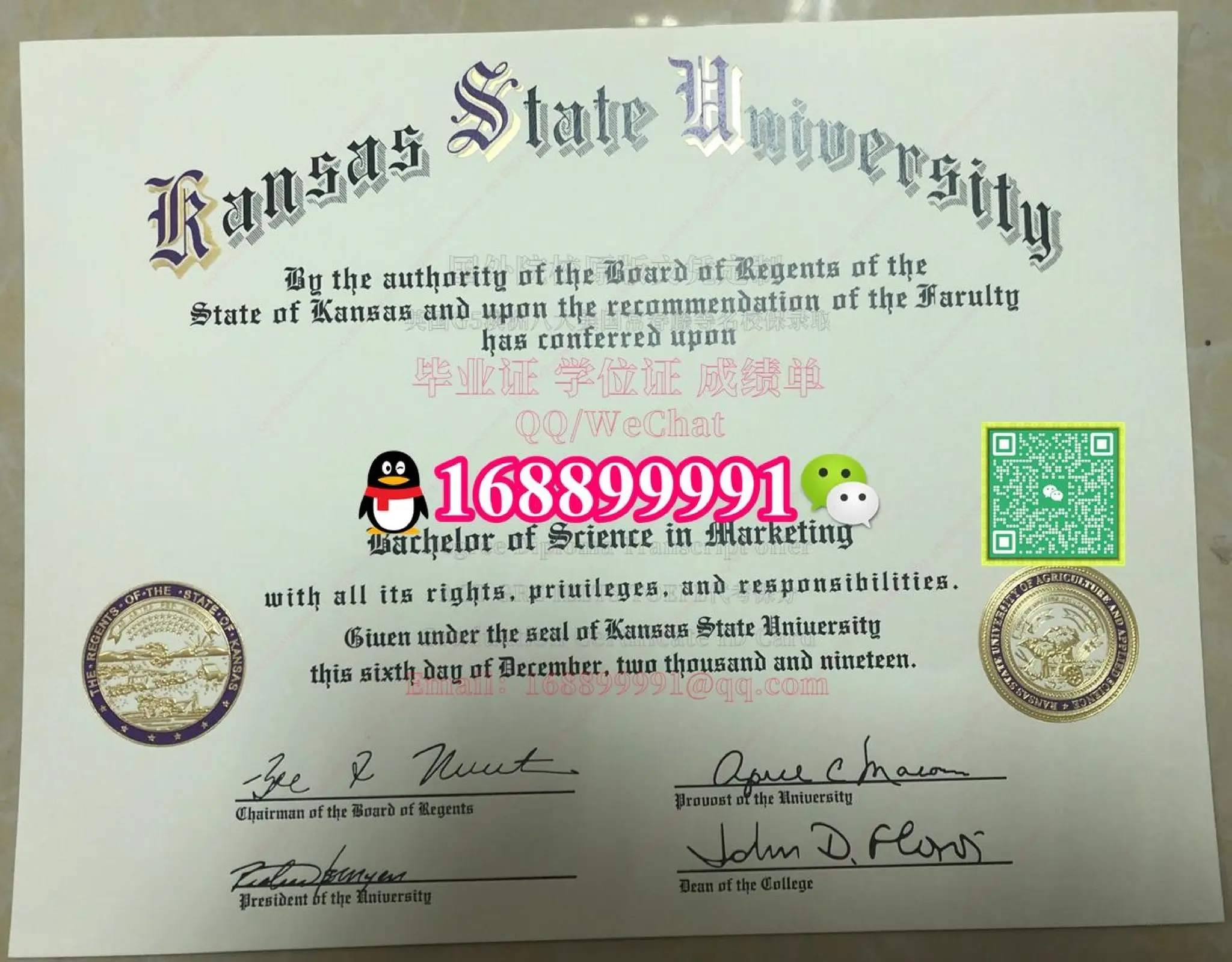 Kansas State University degree offer diploma Transcript | PPT