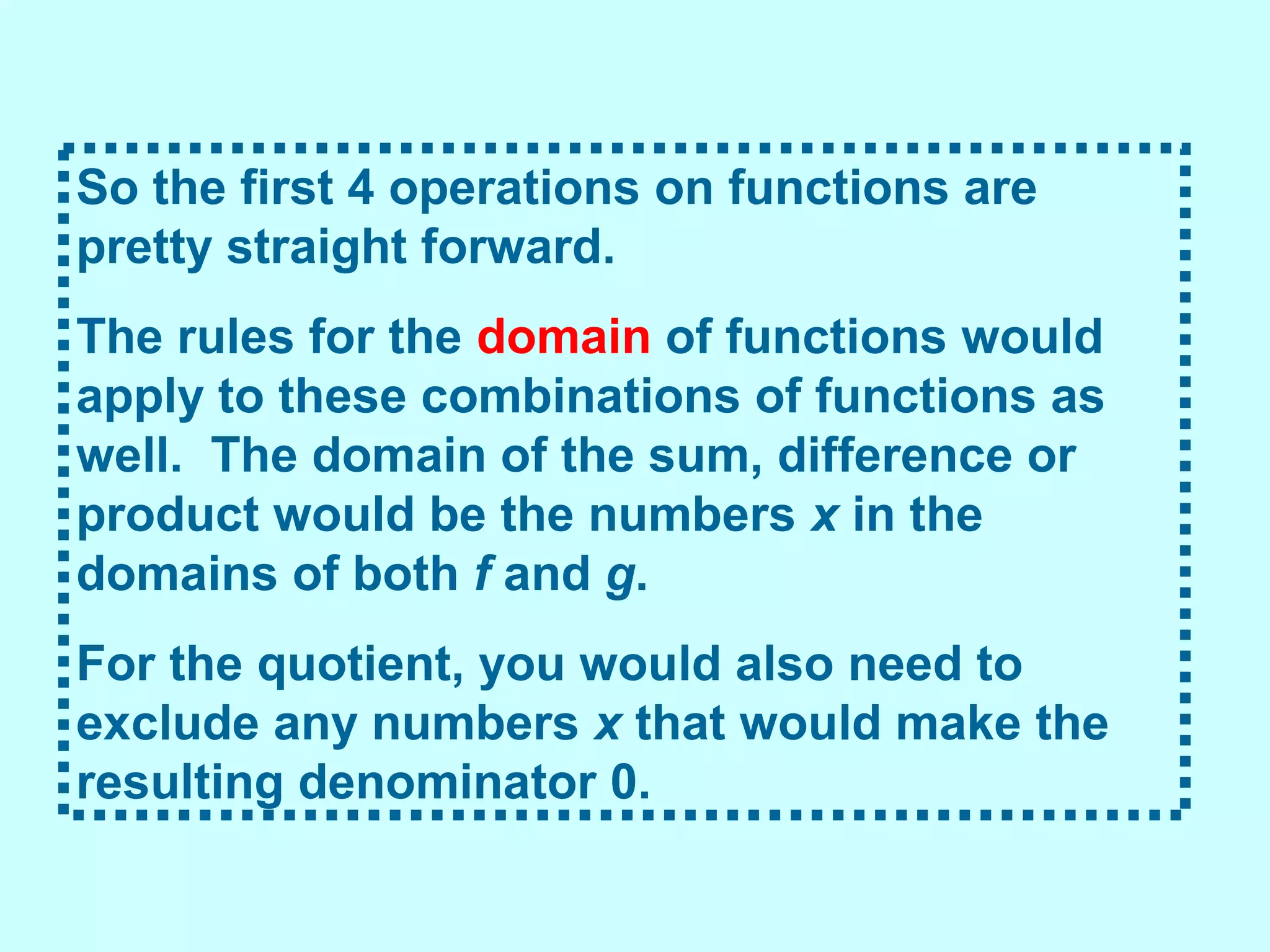 Operations on Functions | PPT | Chemistry | Science