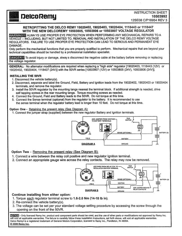 delco 50dn regulator installation instruction sheet 1 638