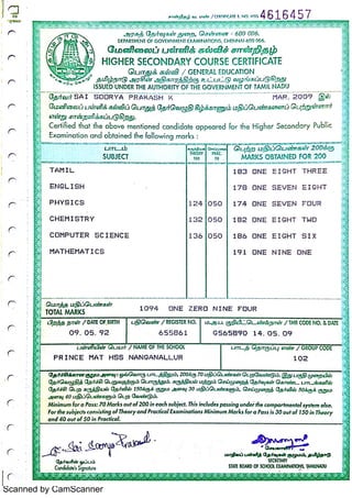 12 th Mark Sheet_1 | PDF