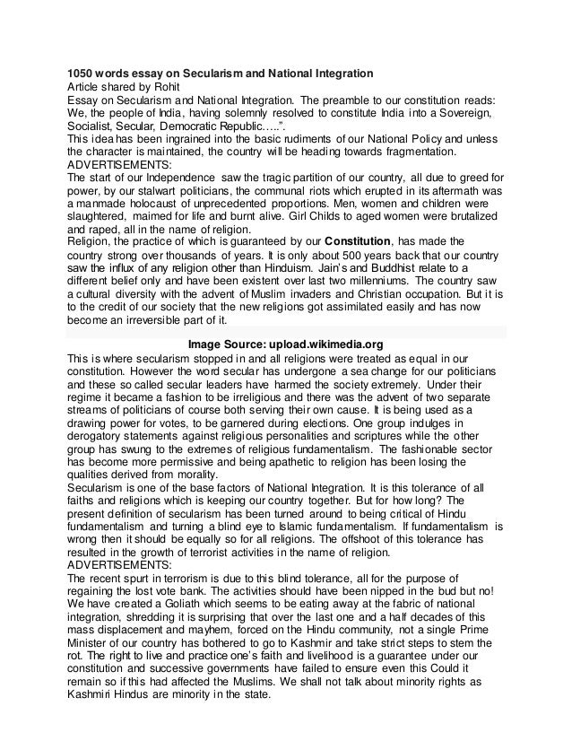 Essay on secularism