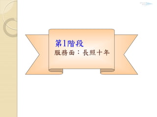 第1階段
服務面：長照十年
 