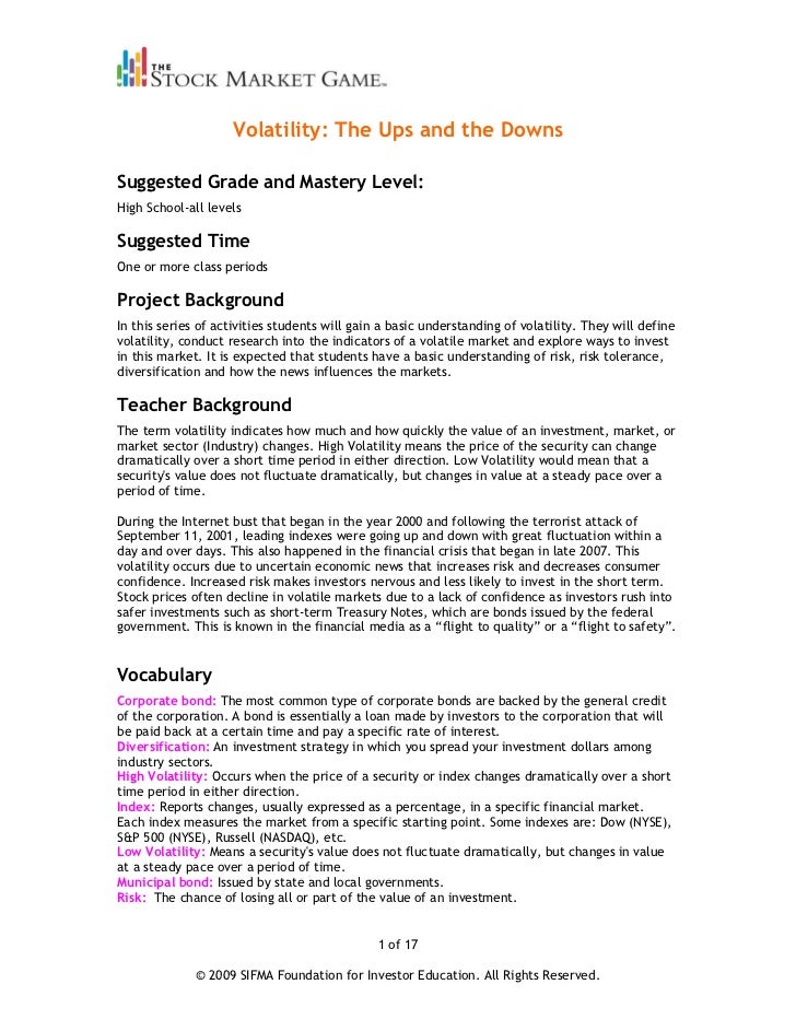 Volatility Ups And Downs