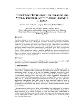 Open Source Technology : An Emerging and Vital Paradigm in Institutions ...