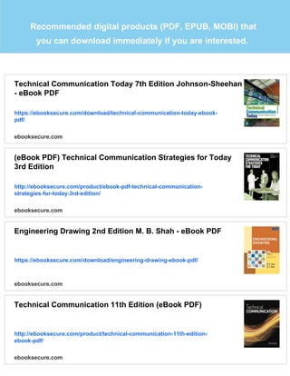 PDF (eBook PDF) Technical Drawing for Engineering Communication 7th ...