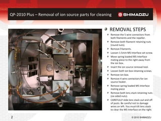 QP2010 Ion Source Removal-Cleaning-Assembly Oct07 2010 | PPT