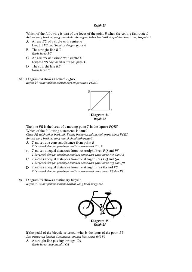 Soalan Matematik Lokus - Selangor l