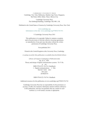 Theory And Design Of Digital Communication Systems Tri T Ha | PDF