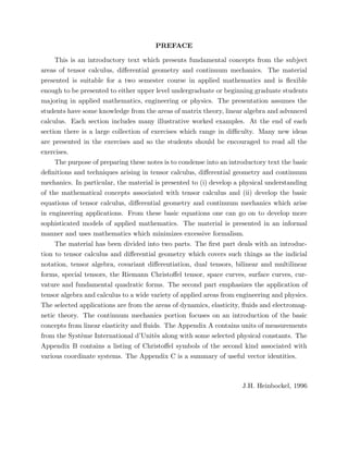 Introduction To Tensor Calculus And Continuum Mechanics J H Heinbockel ...