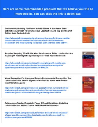 Robot Localization And Map Building Hanafiah Yussof Ed | PDF