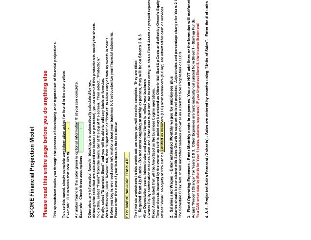 financial projections templates