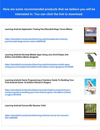Learning Android 1st Edition Marko Gargenta | PDF