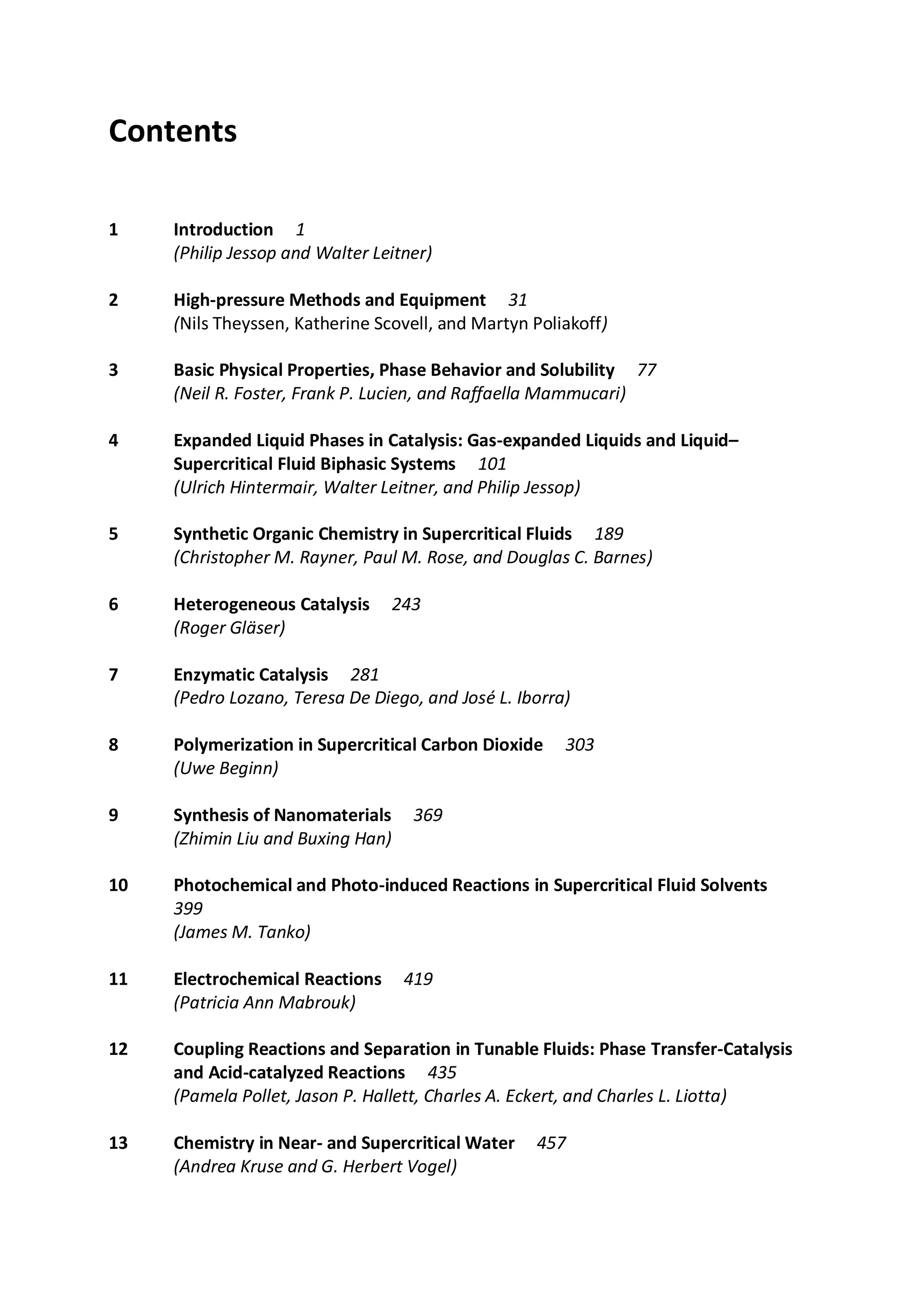 Handbook Of Green Chemistry Volume 4 Supercritical Solvents Walter ...