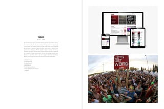 Online ticketing has been a particularly lacking experience for promoters, venues,
and customers alike. The industry is tainted with high costs, low value and low
service options. The founding partners of Zoobis online tickets were in search of
an alternative to traditional ticketing platforms. They wanted to develop a high
quality option, featuring an effective tool set for small to medium sized venues,
promoters and events. The idea came to fruition when the partners at Zoobis set
out to make this change and accomplish what very few ticketing companies were
willing to do. Currently, Zoobis is one of the largest online ticket providers in
Western Canada, with reach across the country and even the United States.
| Strategic Planning
| Account Servicing
| Creative Services
| Media Services
| Digital Marketing Services
| Events, Sponsorship & Promotions
| Roadmap
ZOOBIS
July 2011 - Present
 