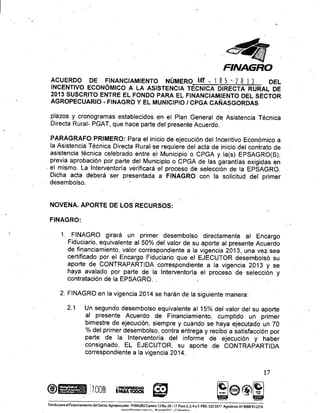 Acuerdo de financiamiento con Finagro para asistencia técnica directa rural en Cañasgordas