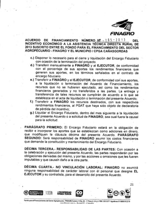 Acuerdo de financiamiento con Finagro para asistencia técnica directa rural en Cañasgordas