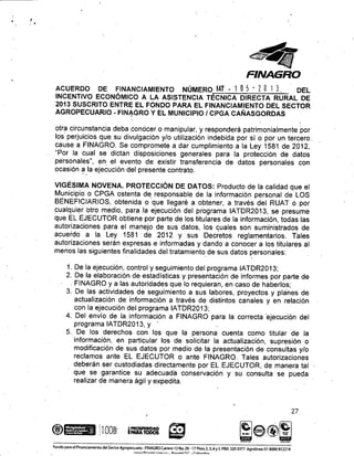 Acuerdo de financiamiento con Finagro para asistencia técnica directa rural en Cañasgordas