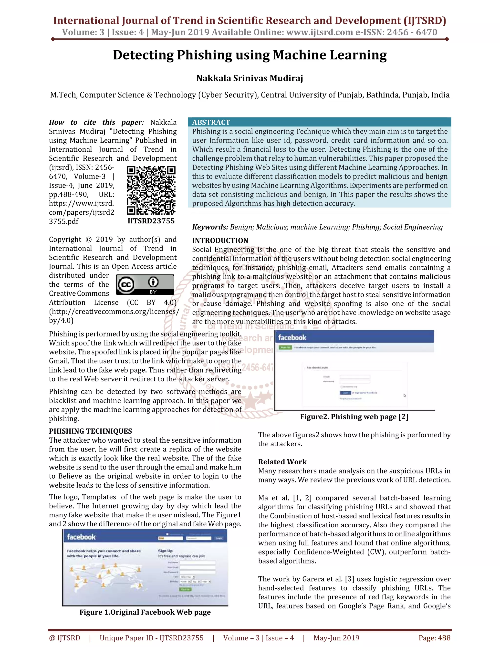 Detecting Phishing using Machine Learning | PDF