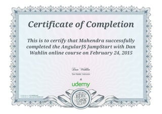 Certificate of accomplishment- Angular JS