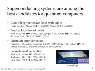 Cernotík (Hannover): Entanglement of superconducting qubitsˇ
Superconducting systems are among the
best candidates for qua...
