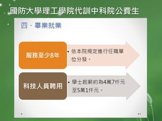 國防大學理工學院代訓中科院公費生
 