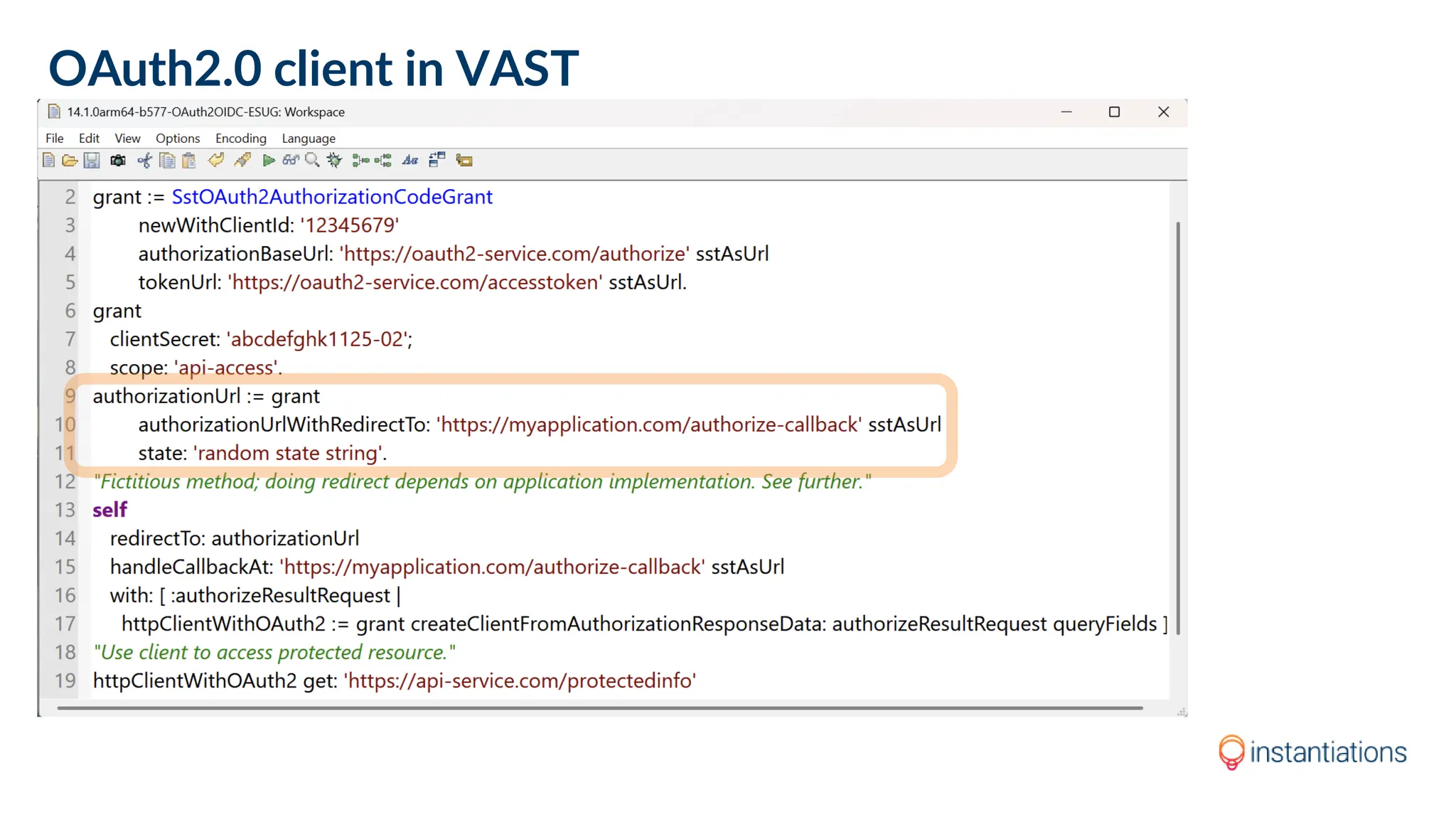 OAuth2.0 client in VAST
 